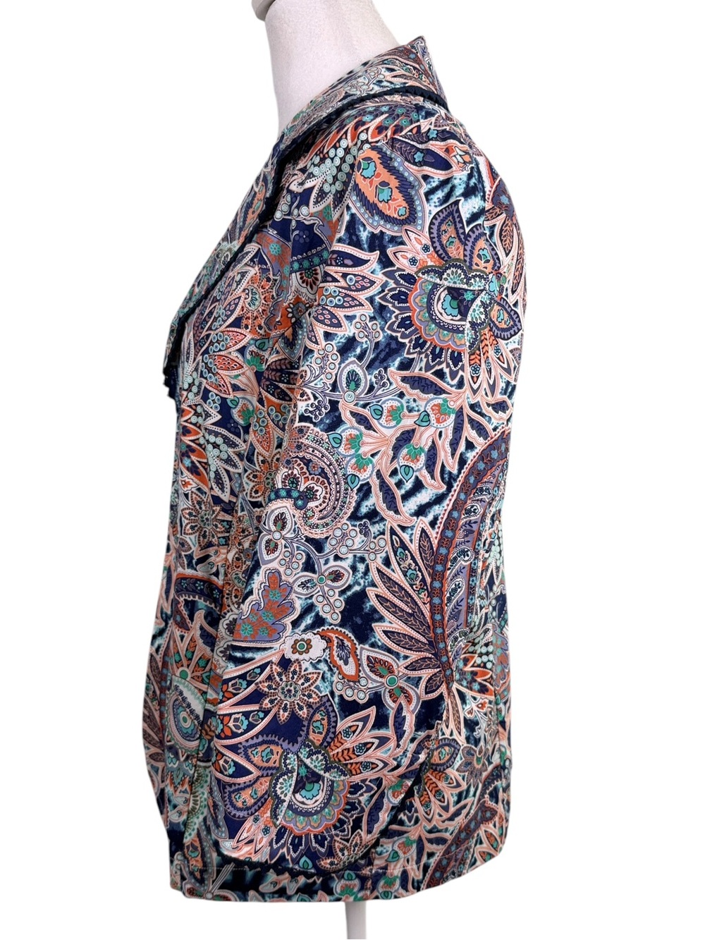 Bedford Fair Medium Paisley Blazer Jacket Stretch Cotton Boho - Picture 8 of 11